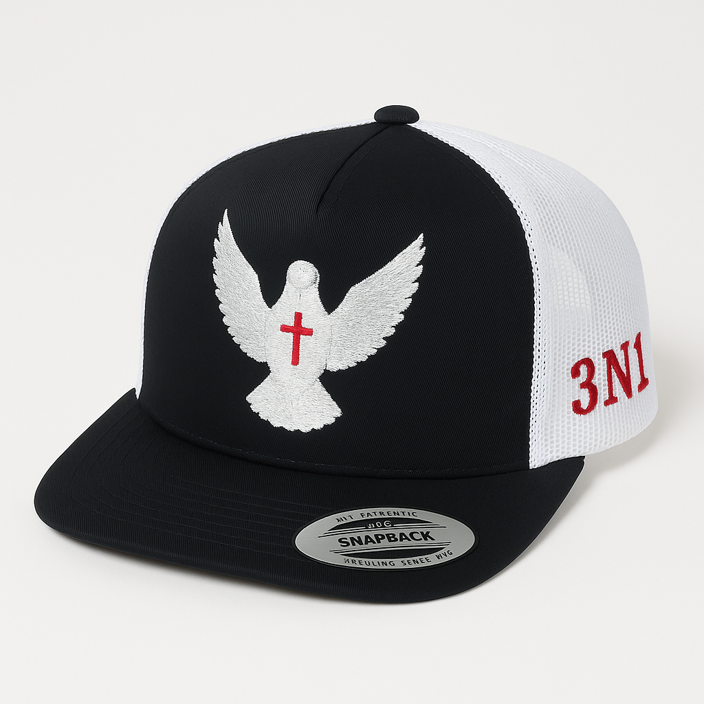3N1 Trucker Snapback – Black & White Dove Edition