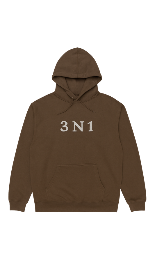 3N1 Faith Hoodie – All Brown w/ Dove & Cross Edition
