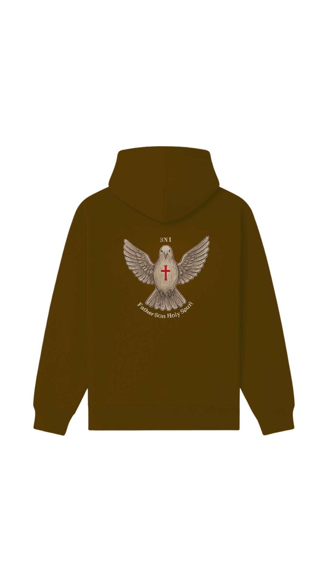 3N1 Faith Hoodie – All Brown w/ Dove & Cross Edition
